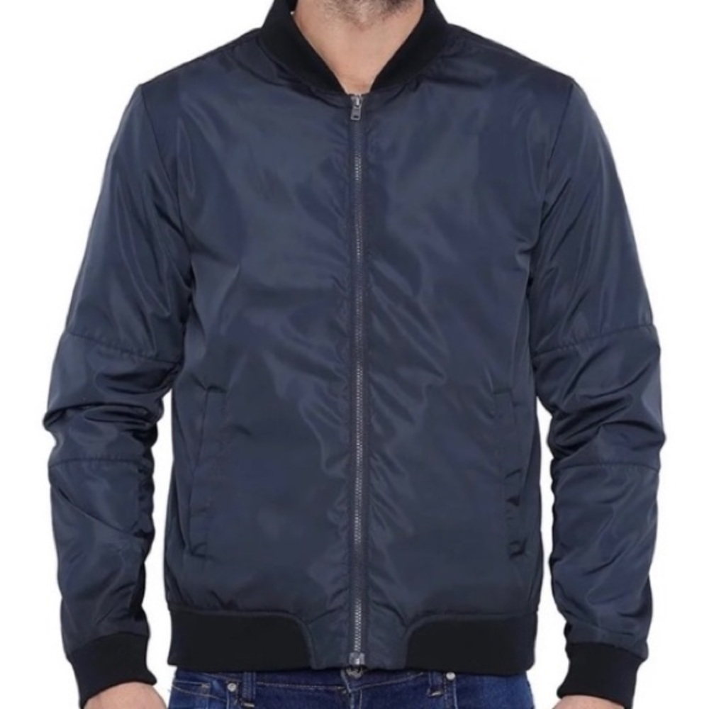 Lucky Brand Navy MA-1 Inspired Bomber Jacket